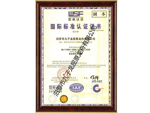 國標標準證書 國標標準證書